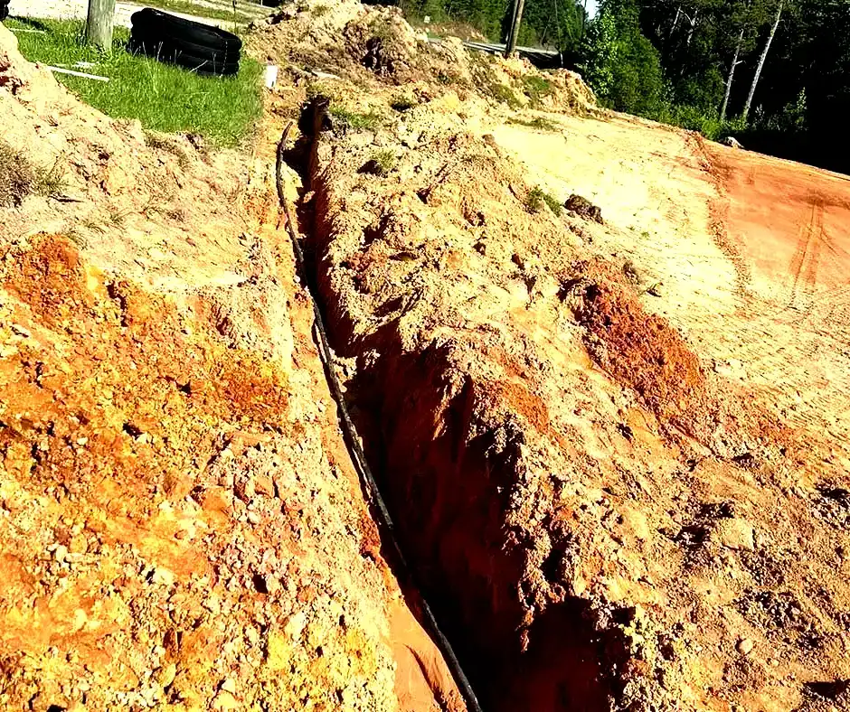 Gravel-filled French drain installation in Orlando, FL