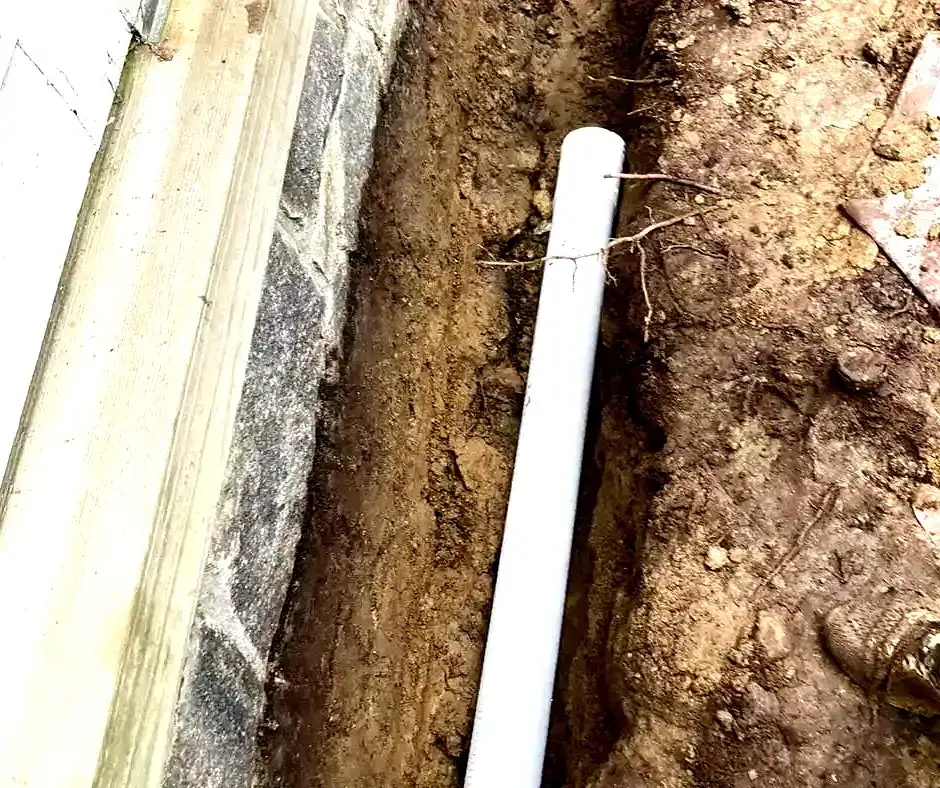 Long PVC pipe French Drain Installation Orlando, FL